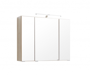 Held Möbel Bad Badezimmer WC 3D Spiegelschrank Portofino 80 cm in Buche Iconic Nachbildung mit LED Beleuchtung 004.1.2156