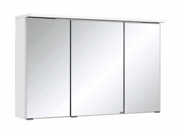 Held Möbel Bad Badezimmer WC 3D Spiegelschrank Bologna in Weiß 100 cm breit mit integrierter LED Leuchte