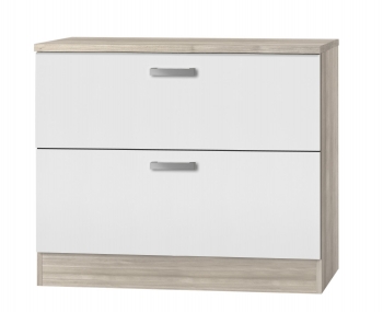 Optifit Jaka Küchen Schubladenunterschrank mit Arbeitsplatte Genf U126-9 in weiß