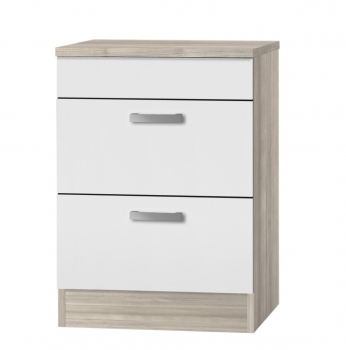 Optifit Jaka Küchen Schubladenunterschrank mit Arbeitsplatte Genf UC636-9 in weiß