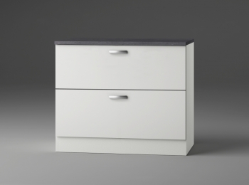 Optifit Jaka Küchen Schubladenunterschrank mit Arbeitsplatte Lagos U126-9 in weiß