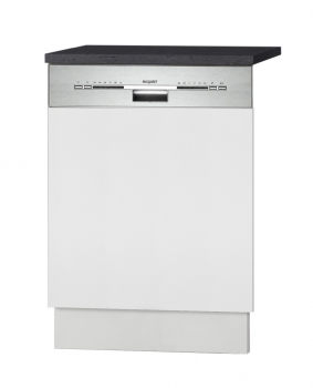 Optifit Jaka Küchen Türfront für Dunsthaube oder Geschirrspüler Oslo T606APL-9 in weiß mit Arbeitsplatte