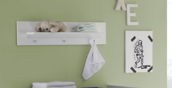 Trendteam Baby Wandboard Olivia in weiß mit 3 Garderobenknöpfen 155368001