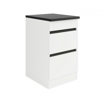 Optifit Jaka Küchen Schubladenunterschrank mit Arbeitsplatte Luca U536-0+ in weiß matt 50 cm breit
