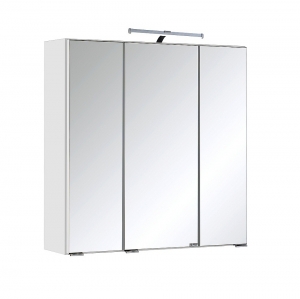 Held Möbel Bad Badezimmer WC 3D Spiegelschrank Bologna in Weiß 60 cm breit mit LED Aufbauleuchte
