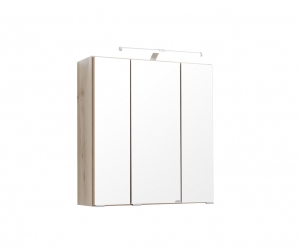 Held Möbel Bad Badezimmer WC 3D Spiegelschrank Portofino 60 cm in Buche Iconic Nachbildung mit LED Beleuchtung 003.1.2156