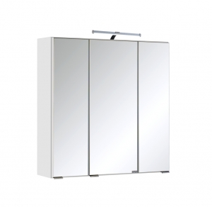 Held Möbel Bad Badezimmer WC 3D Spiegelschrank Cardiff in Weiß 60 cm breit mit LED Aufbauleuchte