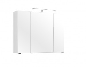 Held Möbel Bad Badezimmer WC 3D Spiegelschrank Portofino 80 cm in weiß mit LED Beleuchtung 004.1.0001