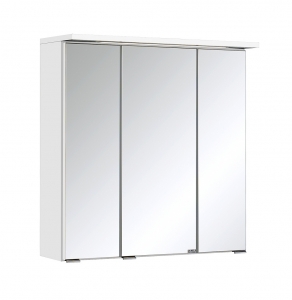Held Möbel Bad Badezimmer WC 3D Spiegelschrank Bologna in Weiß 60 cm breit mit integrierter LED Leuchte