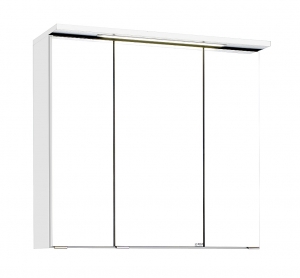 Held Möbel Bad Badezimmer WC 3D Spiegelschrank Bologna in Weiß 70 cm breit mit integrierter LED Leuchte