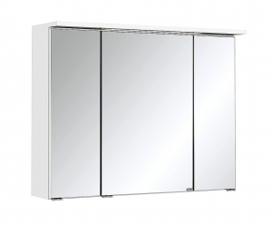 Held Möbel Bad Badezimmer WC 3D Spiegelschrank Bologna in Weiß 80 cm breit mit integrierter LED Leuchte