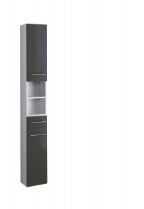 Held Möbel Bad Badezimmer WC Seitenschrank Parma in hochglanz grau 25 cm breit 140.2093