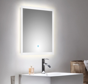 Posseik Emotion Bad Spiegel in 60x60 cm mit LED Beleuchtung und Touch Bedienung