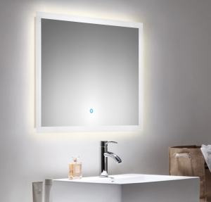Posseik Emotion Bad Spiegel in 80x60 cm mit LED Beleuchtung und Touch Bedienung