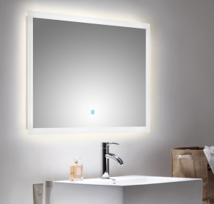Posseik Emotion Bad Spiegel in 90x60 cm mit LED Beleuchtung und Touch Bedienung