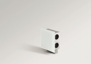 Sagemüller und Rohrer Energiebox Quad mit USB Anschluß in weißem Glas / Edelstahl 