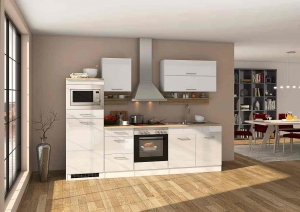 Held Möbel Küchenblock Mailand 270 cm weiß hochglanz 568.1.6210