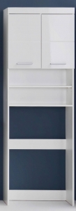 Trendteam Badezimmer Waschmaschinenüberbau Amanda 63 cm in weiß hochglanz mit offenem Fach 139311501