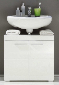 Trendteam Badezimmer Waschbeckenunterschrank Amanda 60 cm 139330101 in weiß hochglanz