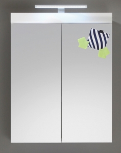 Trendteam Badezimmer Spiegelschrank Amanda 60 cm in weiß hochglanz mit LED Beleuchtung 139340601
