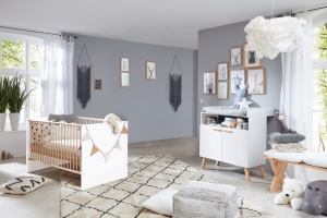 Trendteam Babyzimmer Mats komplett 2-teilig in weiß mit viel Stauraum 197660101
