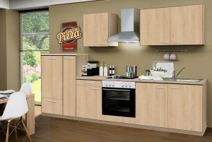 Menke Küchenblock ohne Elektrogeräte Classic 300 cm in Sonoma Eiche Nachbildung