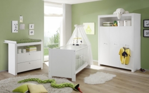Trendteam Kinder Babyzimmer Olivia komplett 3-teilig in weiß 155360501