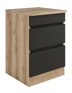 Küchen Schubladenunterschrank mit Arbeitsplatte Noah UC636-0+ in anthrazit 60 cm breit