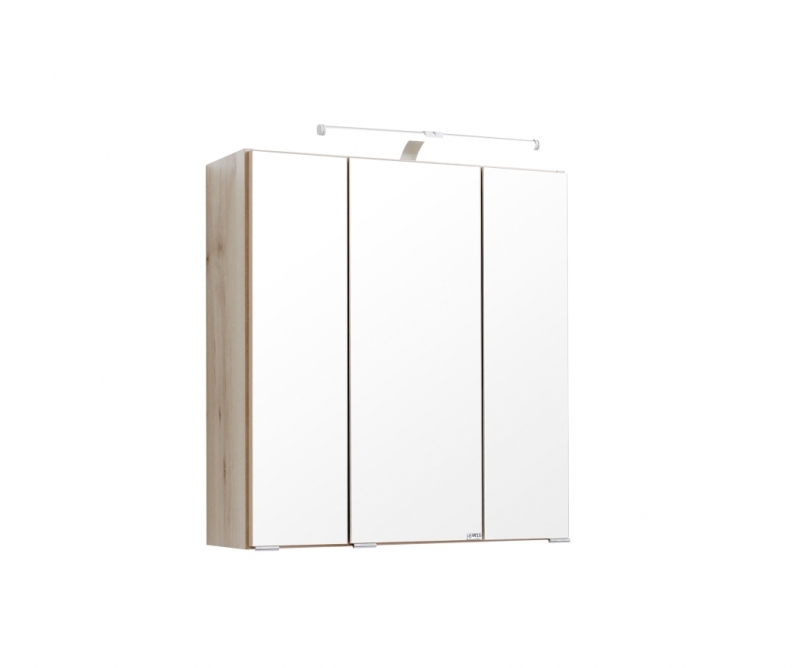 Held Möbel Bad Badezimmer WC 3D Spiegelschrank Portofino 60 cm in Buche  Iconic Nachbildung mit LED Beleuchtung
