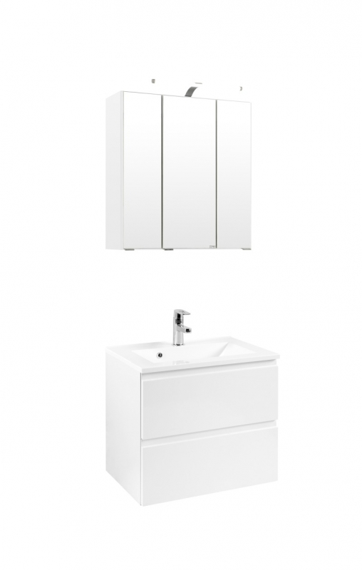 Held Möbel Bad Badezimmer WC Waschtisch Set Cardiff 60 cm 2-teilig in  hochglanz weiß inkl. Mineralgussbecken in weiß