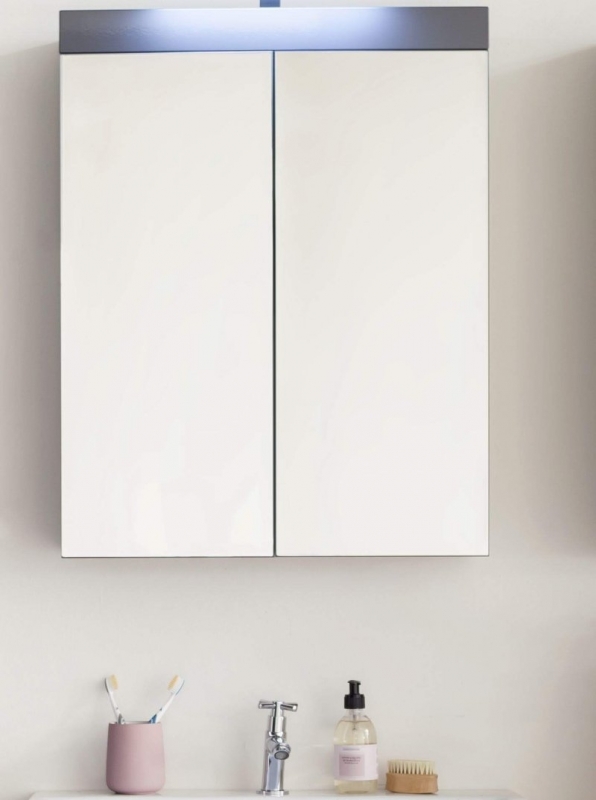 Trendteam Badezimmer Spiegelschrank Amanda 60 cm in grau mit LED  Beleuchtung 139340621