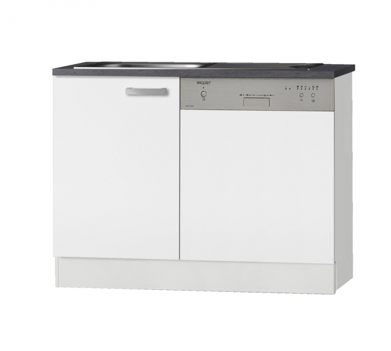 Optifit Jaka Küchen Spülenschrank Set mit Arbeitsplatte Oslo SPGSSET-9 in  weiß