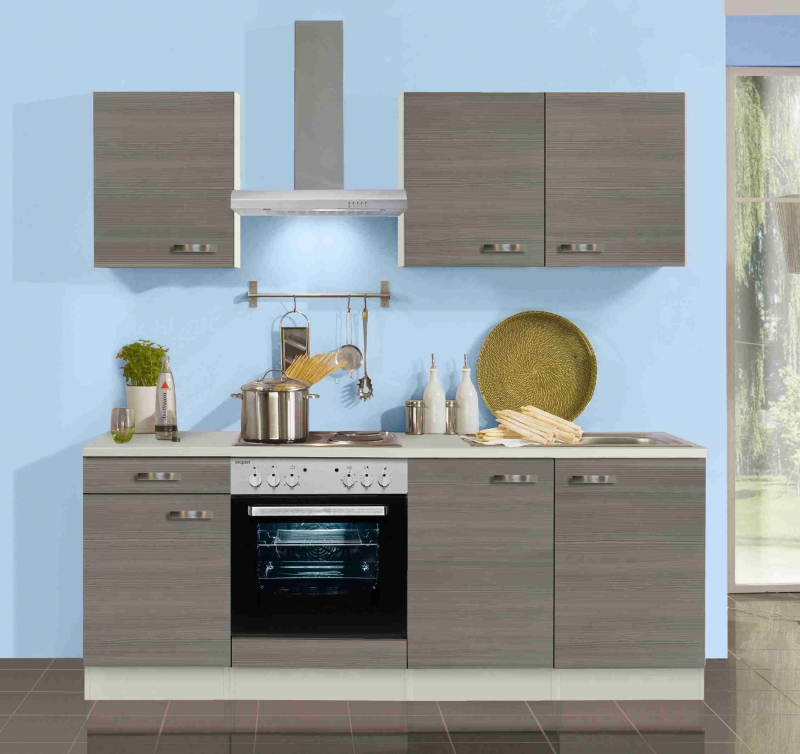 Optifit Jaka Küchenzeile Vigo 210 cm in Pinie Nachbildung mit Spüle ohne  Elektrogeräte 2136OE-9+
