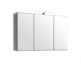 Bad WC Held Möbel Graphitgrau breit Spiegelschrank mit in Aufbauleuchte 100 LED Florida 3D Badezimmer cm