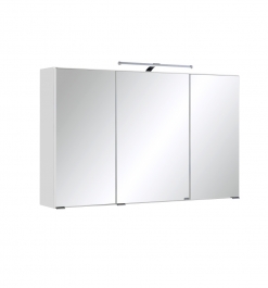 cm LED mit Spiegelschrank Badezimmer 3D Weiß Bad WC Möbel Cardiff Held in 100 Aufbauleuchte breit